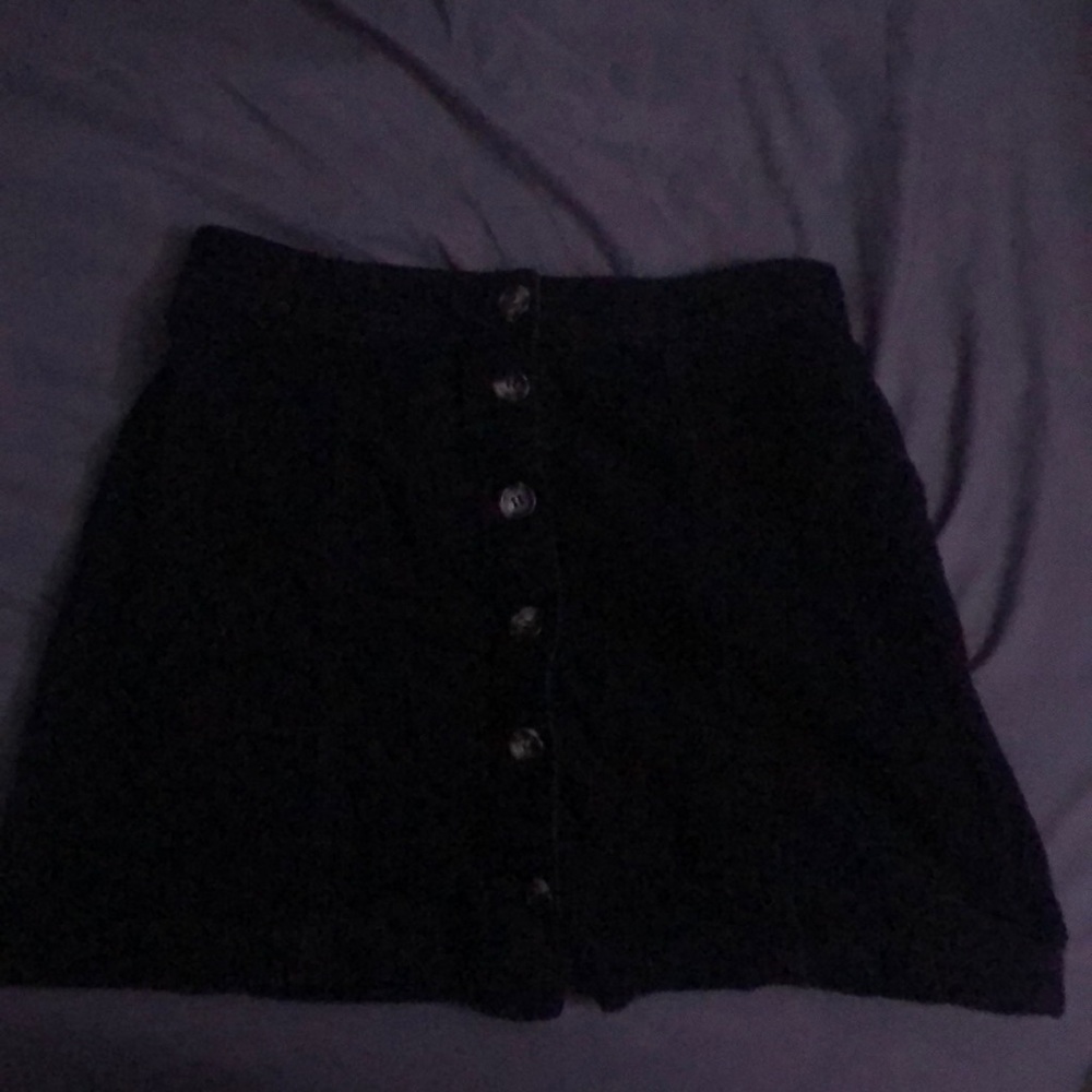 Corduroy Black Skirt